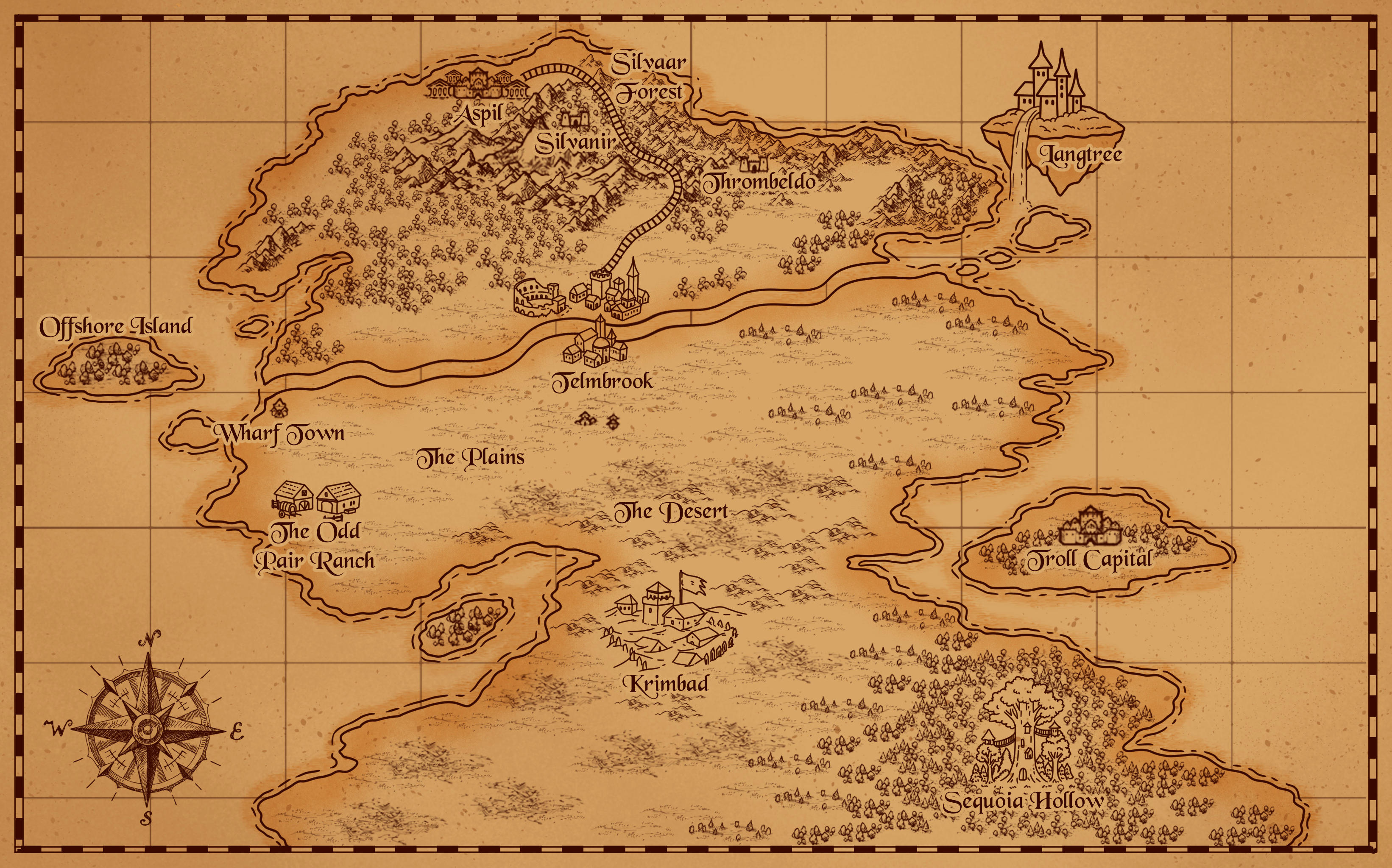 World map of Dradyn